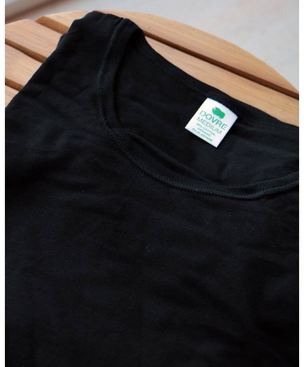 3 par Dovre GOTS T-shirts 2-pak sort med rund hals til herre – detaljebillede 4
