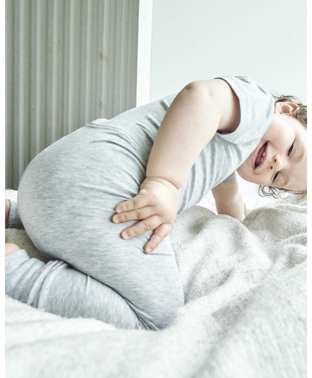 JBS kortærmet grå bambus-bodystocking til baby – 56–86 – Outlet billede 3