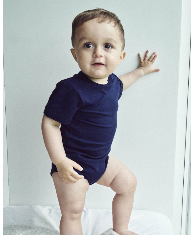 JBS kortærmet navy bambus-bodystocking til baby – 56–86 – Outlet billede 1