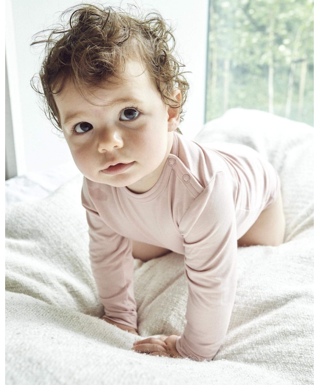 JBS langærmet lyserød bambus-bodystocking til baby – 56–98 billede 2