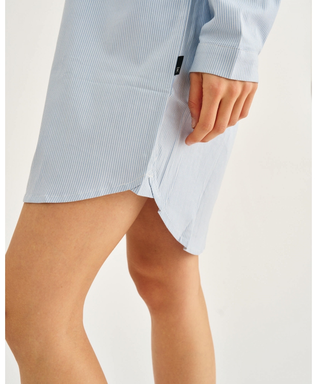 JBS of Denmark Women lyseblå stribet bambus-pyjamaskjole billede 6