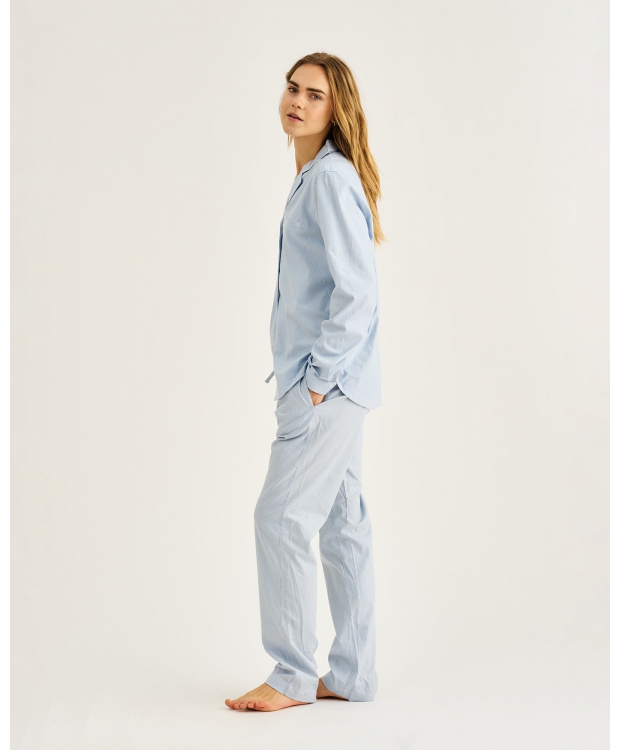 JBS of Denmark Women blåstribede bambus-pyjamasbukser billede 3