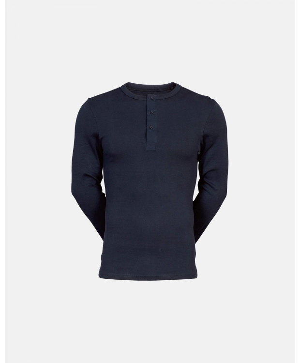 JBS navy langærmet Grandad T-shirt til herre billede 8
