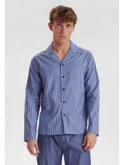 JBS blå Woven pyjamassæt til herre