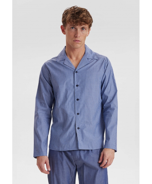 JBS blå Woven pyjamassæt til herre billede 1