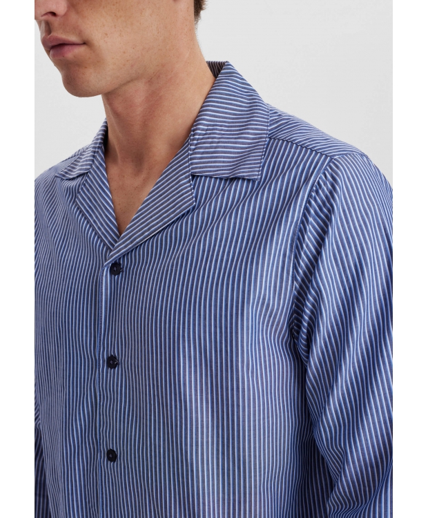 JBS blå Woven pyjamassæt til herre billede 4