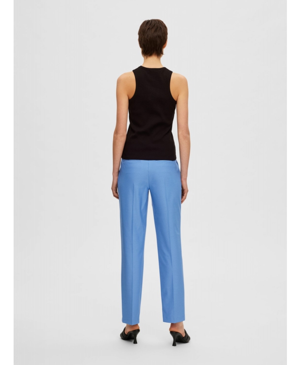 Selected ribbet tanktop i sort til kvinder. OUTLET billede 3