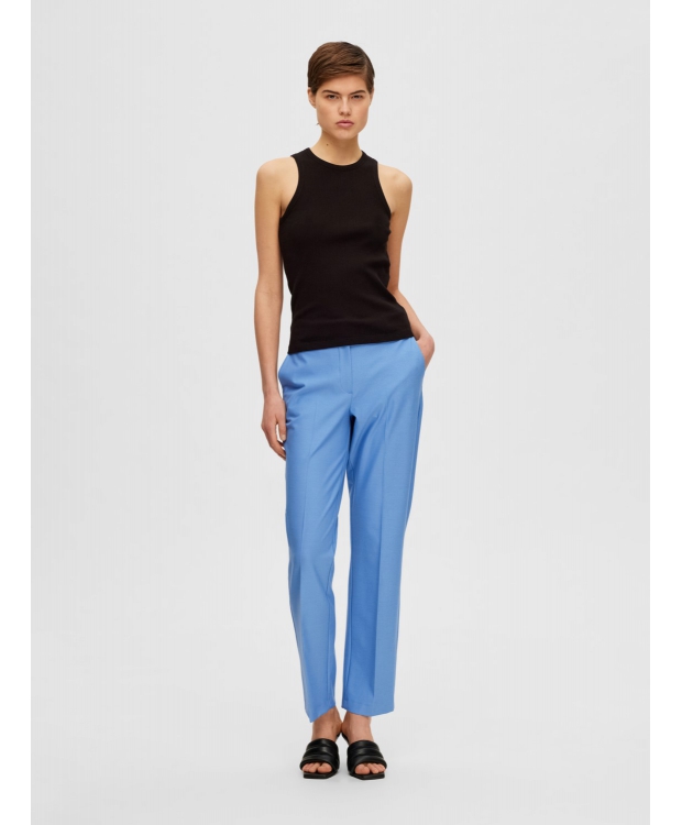 Selected ribbet tanktop i sort til kvinder. OUTLET billede 6
