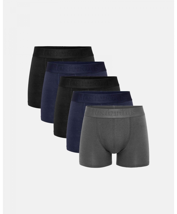 Resteröds 5-pak sorte boxershorts til herre – økologisk bomuld billede 1