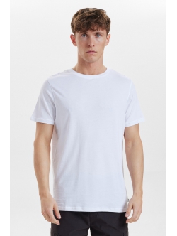 Resteröds hvid bambus-T-shirt med rund hals til herre