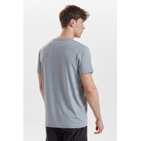 Resteröds grå bambus-T-shirt med rund hals til herre