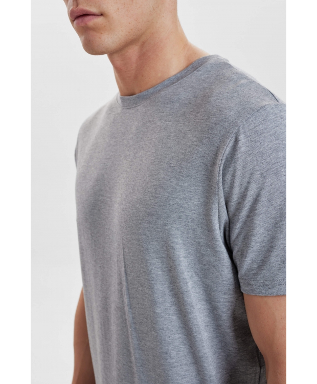 Resteröds grå bambus-T-shirt med rund hals til herre billede 4