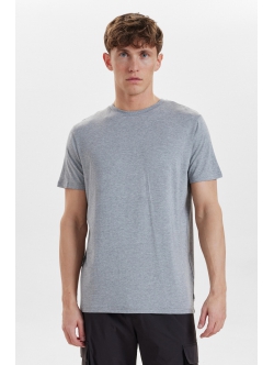 Resteröds grå bambus-T-shirt med rund hals til herre