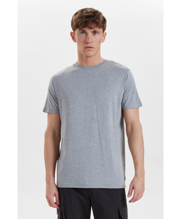 Resteröds grå bambus-T-shirt med rund hals til herre billede 1
