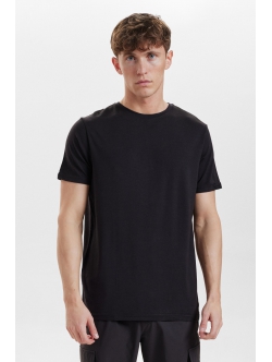 Resteröds sort bambus-T-shirt med rund hals til herre