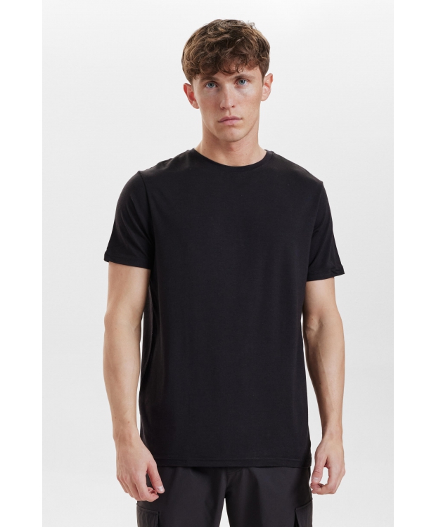 Resteröds sort bambus-T-shirt med rund hals til herre billede 1