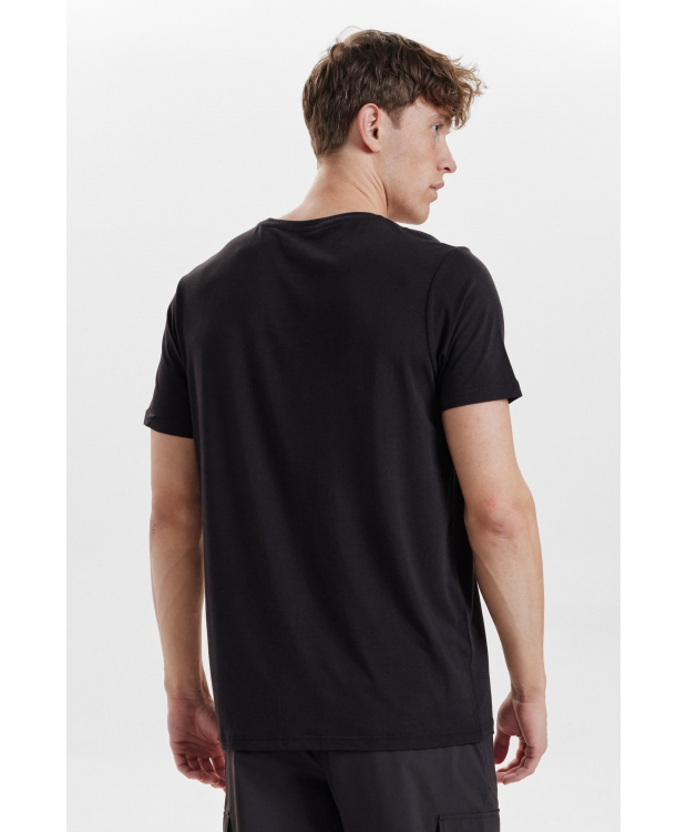 Resteröds sort bambus-T-shirt med rund hals til herre billede 2