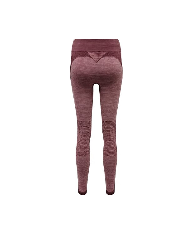 Hummel Clea Seamless Mid Waist Tights i Fudge/woodrose melange til kvinder - OUTLET billede 5