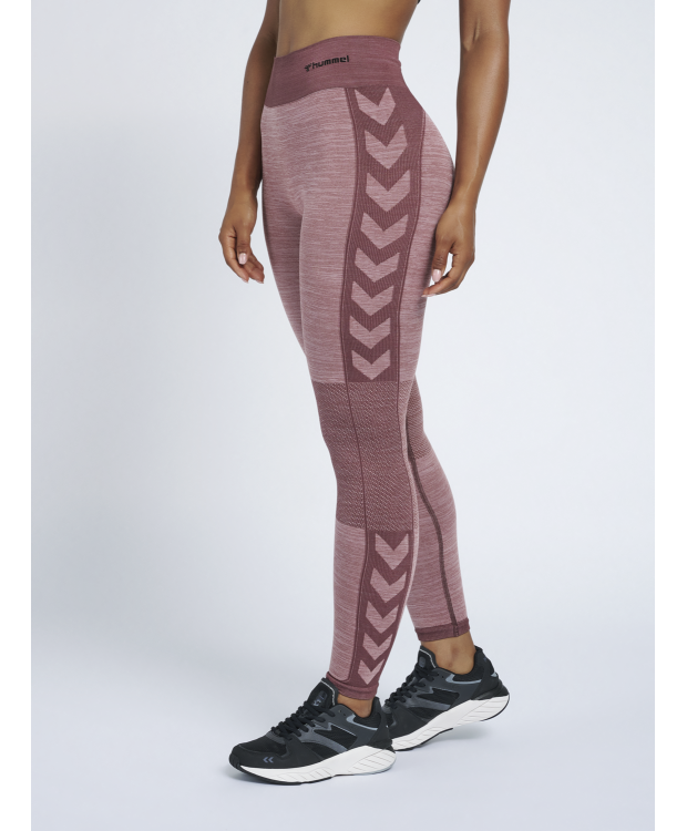 Hummel Clea Seamless Mid Waist Tights i Fudge/woodrose melange til kvinder - OUTLET billede 1