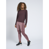 Hummel Clea Seamless Mid Waist Tights i Fudge/woodrose melange til kvinder - OUTLET