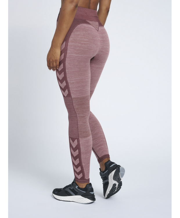 Hummel Clea Seamless Mid Waist Tights i Fudge/woodrose melange til kvinder - OUTLET billede 3