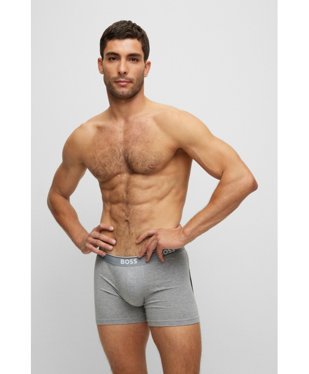 BOSS 3-pak boxershorts til herre – sort, hvid og lysegrå billede 4