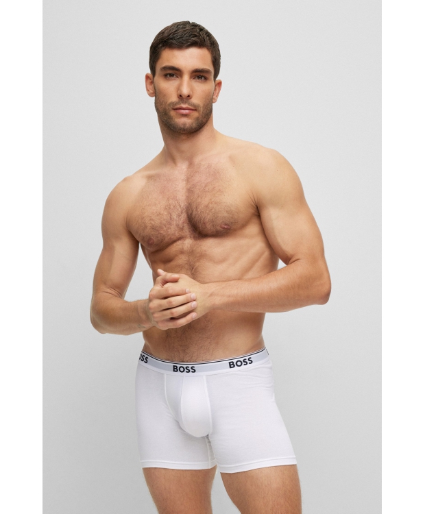 BOSS 3-pak boxershorts til herre – sort, hvid og lysegrå billede 2