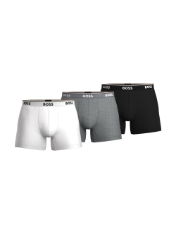 BOSS 3-pak boxershorts til herre – sort, hvid og lysegrå