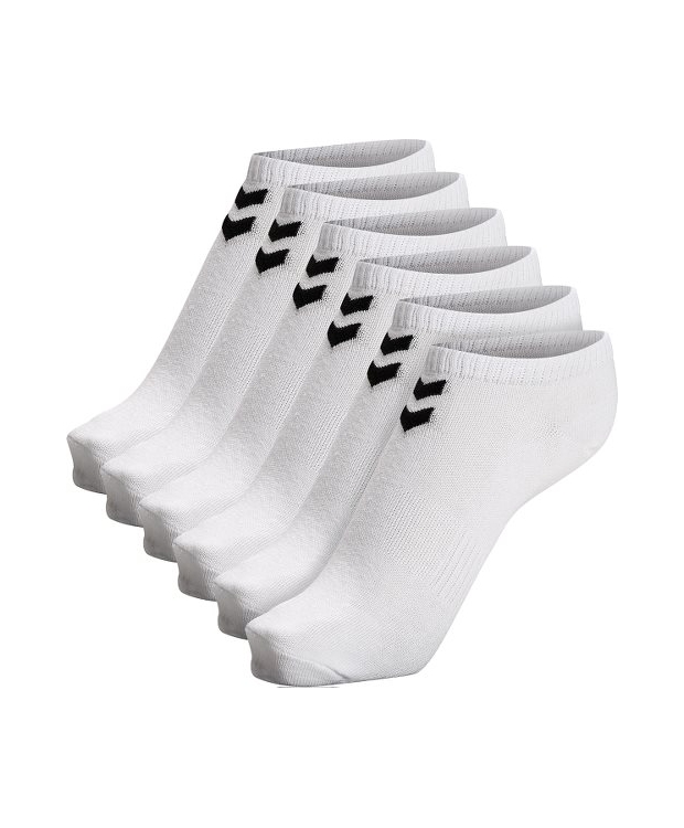 Hummel Chevron 6-pak korte ankelsokker i hvid – OUTLET billede 1