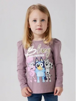 Name It NMFARIA Bluey langærmet bluse i rosa til piger