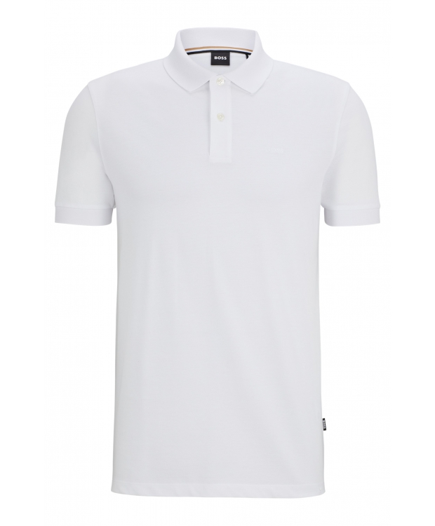 BOSS Poloshirt til Herre i Hvid – Regular Fit i Økologisk Bomuld billede 1