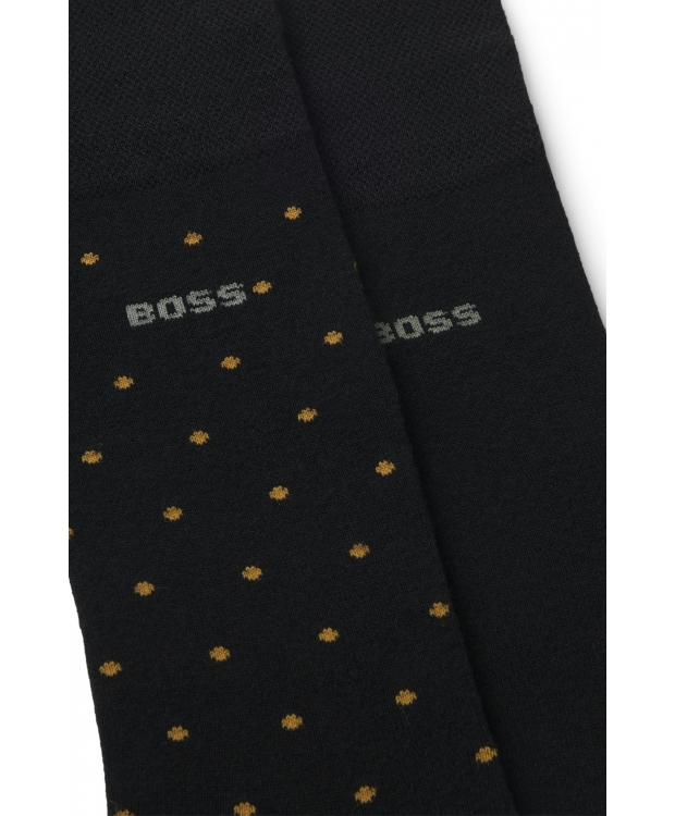 BOSS 2-pak bambusstrømper i sort med minimønster til herre billede 2