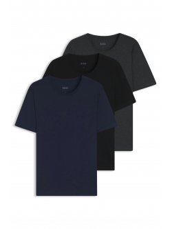 BOSS 3-pak T-shirts i sort, navy og grå – herre
