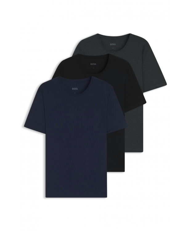 BOSS 3-pak T-shirts i sort, navy og grå – herre billede 1