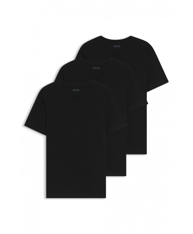 BOSS 3-pak T-shirts med V-hals i sort til herre billede 1