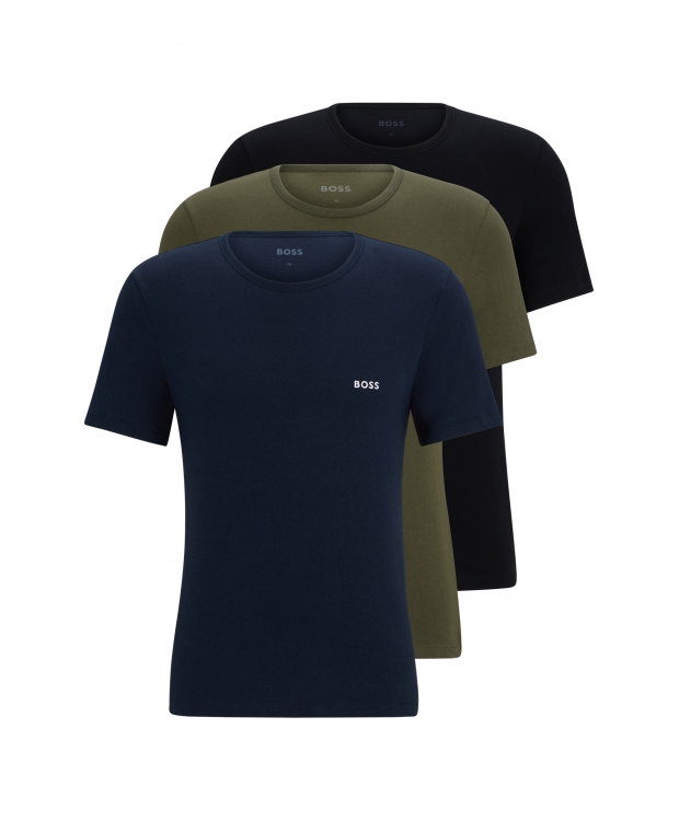 BOSS 3pak t-shirts med bomuld i forskellige farver til herre billede 1