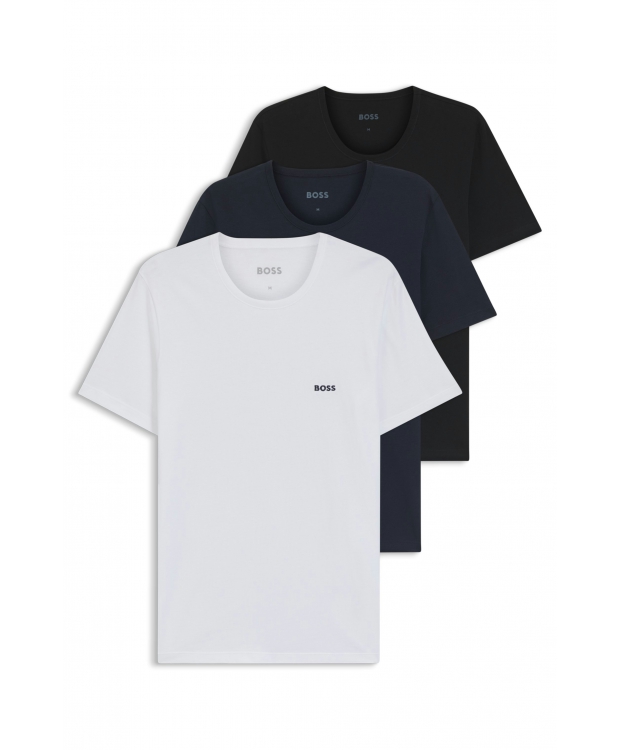 BOSS 3-pak T-shirts i hvid, mørkeblå og sort billede 1