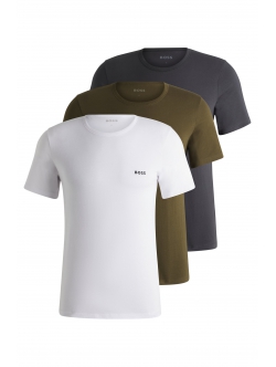 BOSS 3pak t-shirts med rund-hals i forskellige farver til herre