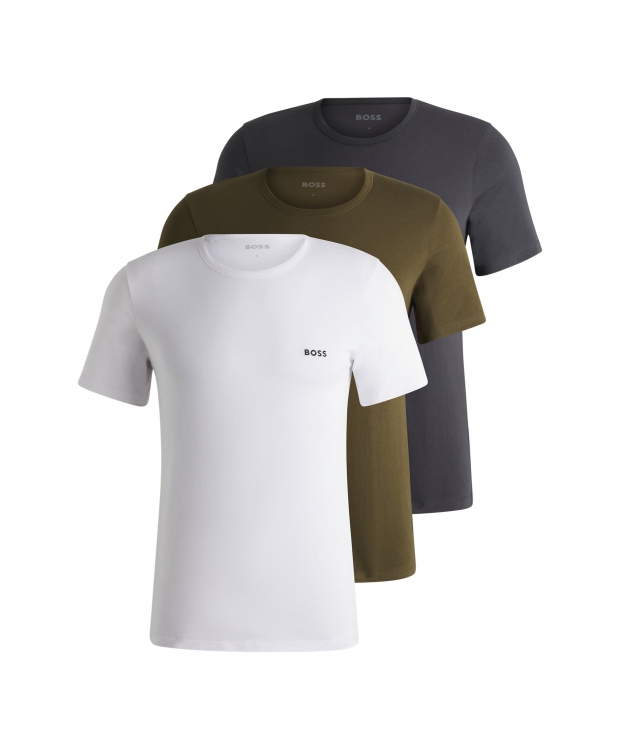 BOSS 3pak t-shirts med rund-hals i forskellige farver til herre billede 1