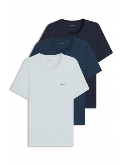 BOSS 3-pak T-shirts i blå nuancer til herre