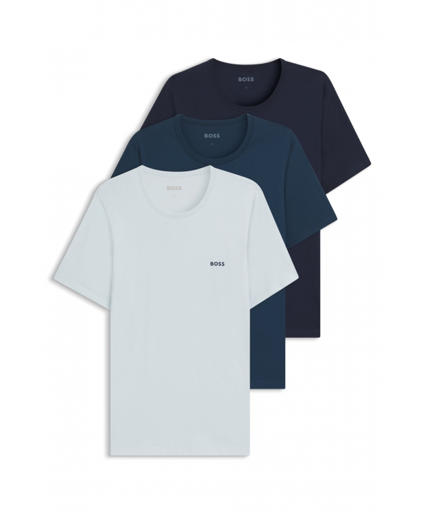 BOSS 3-pak T-shirts i blå nuancer til herre billede 1