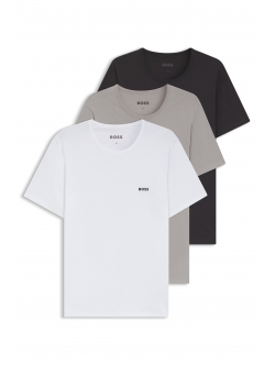 BOSS 3-pak T-shirts i grå nuancer til herre – regular fit