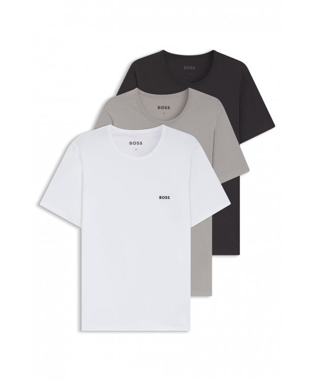 BOSS 3-pak T-shirts i grå nuancer til herre – regular fit billede 1