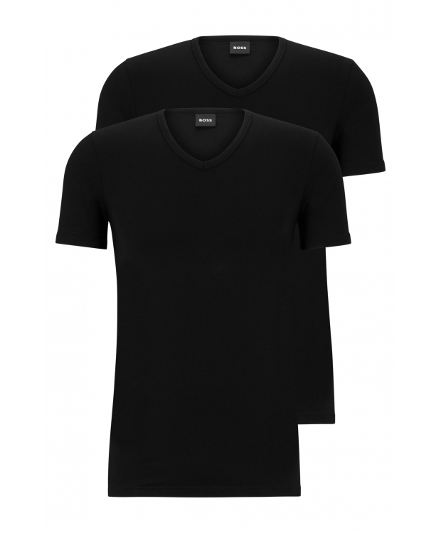BOSS 2-pak sorte V-hals T-shirts til herre billede 1