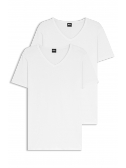 BOSS 2-pak hvide V-hals T-shirts til herre