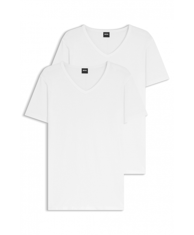 BOSS 2-pak hvide V-hals T-shirts til herre billede 1