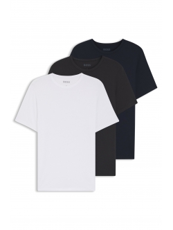 BOSS 3-pak bambus-T-shirts i hvid, navy og grå til herre