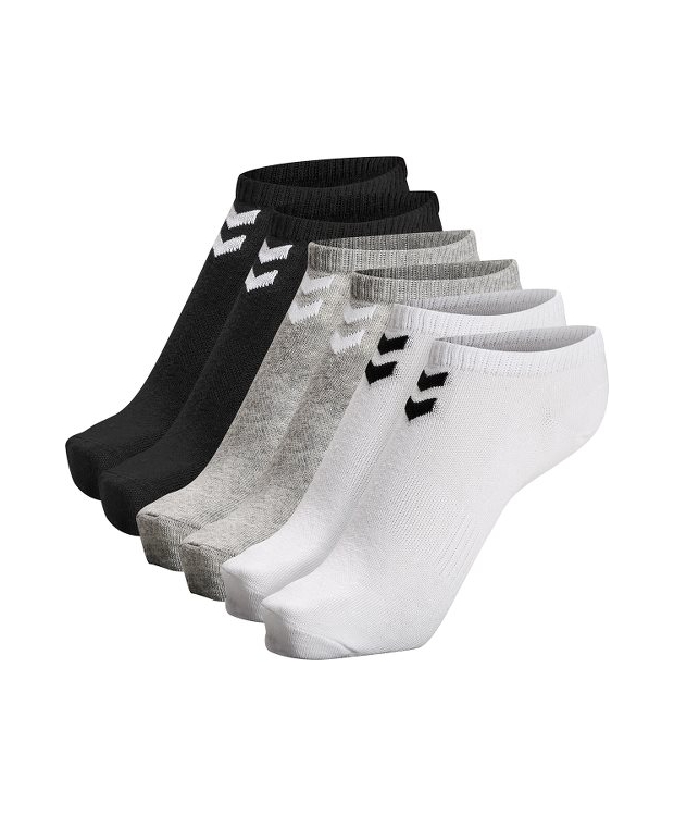 Hummel Chevron 6-pak ankelsokker i sort, hvid og grå – OUTLET billede 1