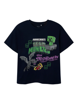 Name It Minecraft T-shirt i marineblå til dreng