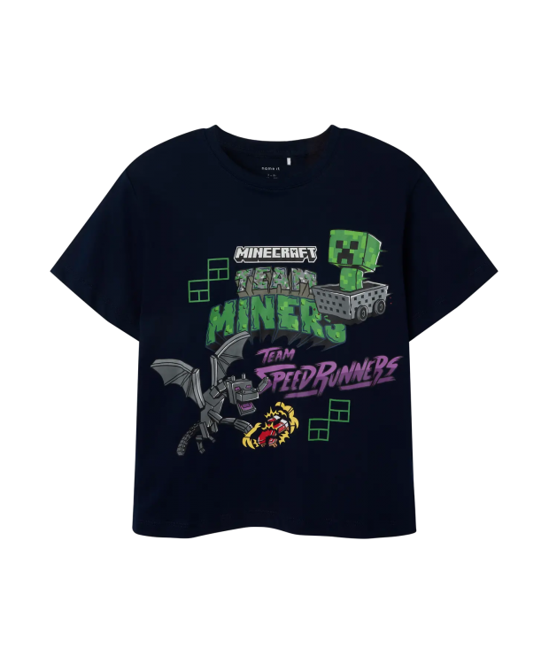 Name It Minecraft T-shirt i marineblå til dreng billede 1